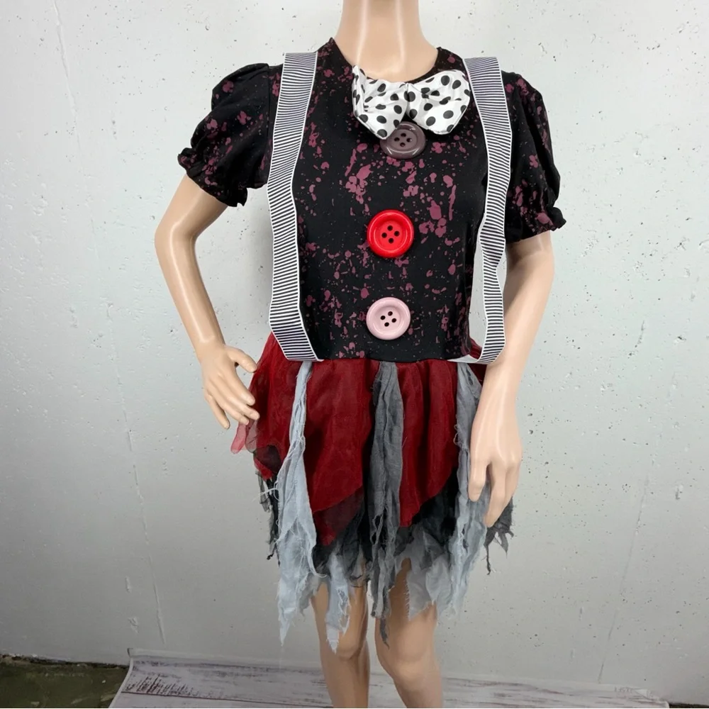 Spirit Kids Size XL 14-16 Killer Clown Cosplay Halloween Costume - Picture 3 of 15